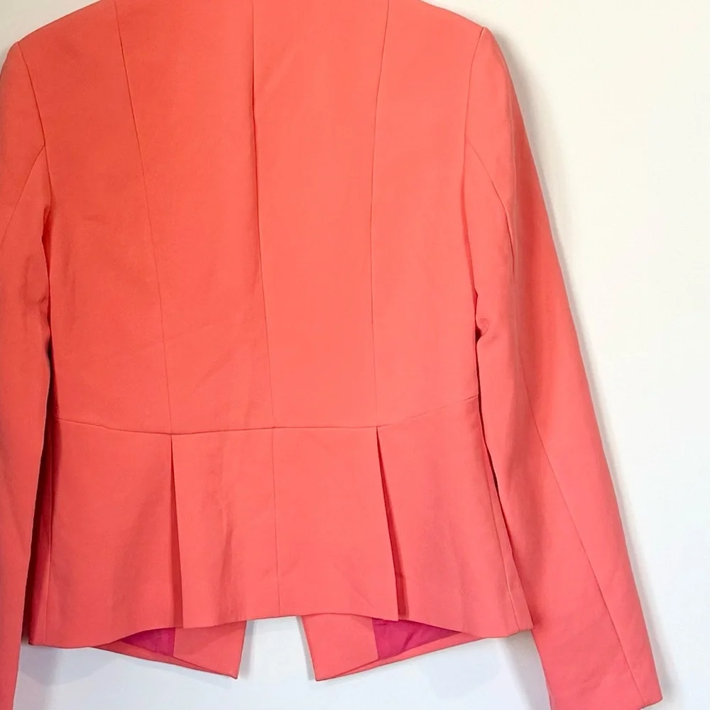 Halogen Vibrant Coral Open Front Blazer - Size: Small